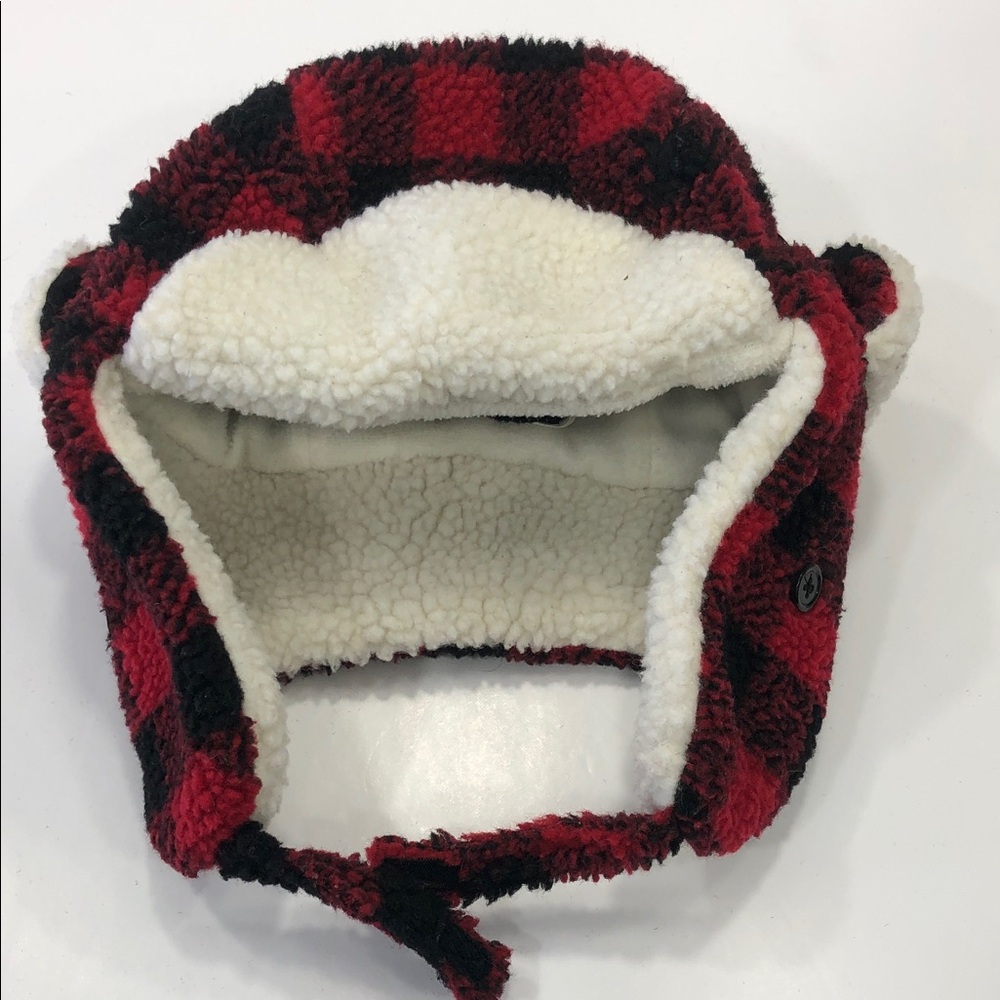 Kids Red Plaid Sherpa-Lined Trapper Hat - Picture 14 of 15